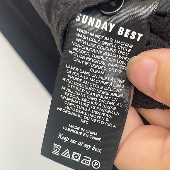 Sunday Best | Aritzia | May Day Black Satin Square Neck Ruffle Eyelet Crop Top - Picture 8 of 9